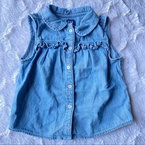 GAP denim sleeveless button down